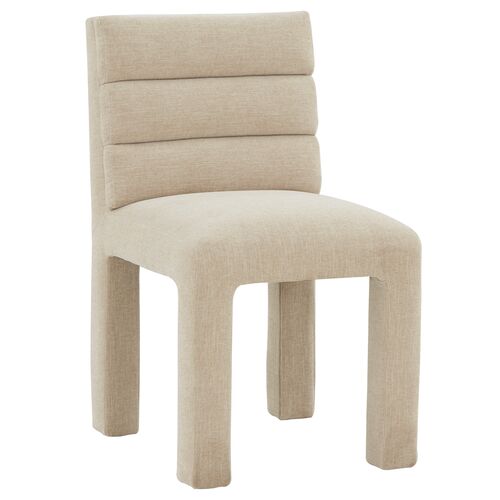 Maelis Tufted Dining Side Chair, Linen 1 Maelis Tufted Dining Side Chair, Linen