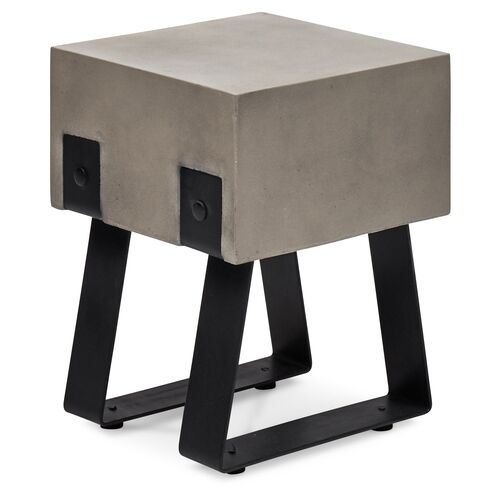Elwood Industiral Concrete Stool, Black/Dark Gray 1 Elwood Industiral Concrete Stool, Black/Dark Gray