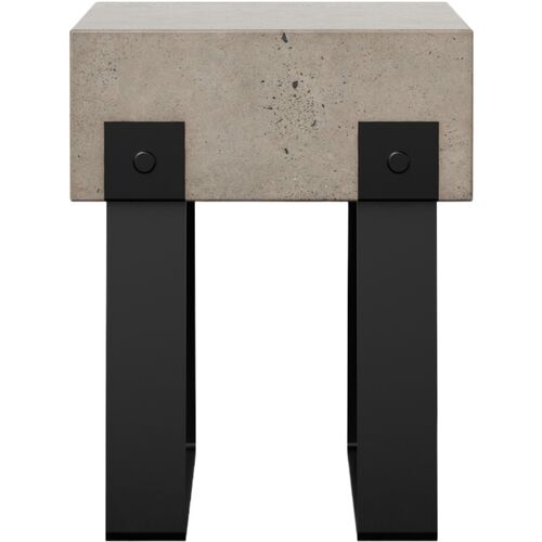 Elwood Industiral Concrete Stool, Black/Dark Gray 2 Elwood Industiral Concrete Stool, Black/Dark Gray