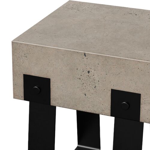 Elwood Industiral Concrete Stool, Black/Dark Gray 5 Elwood Industiral Concrete Stool, Black/Dark Gray