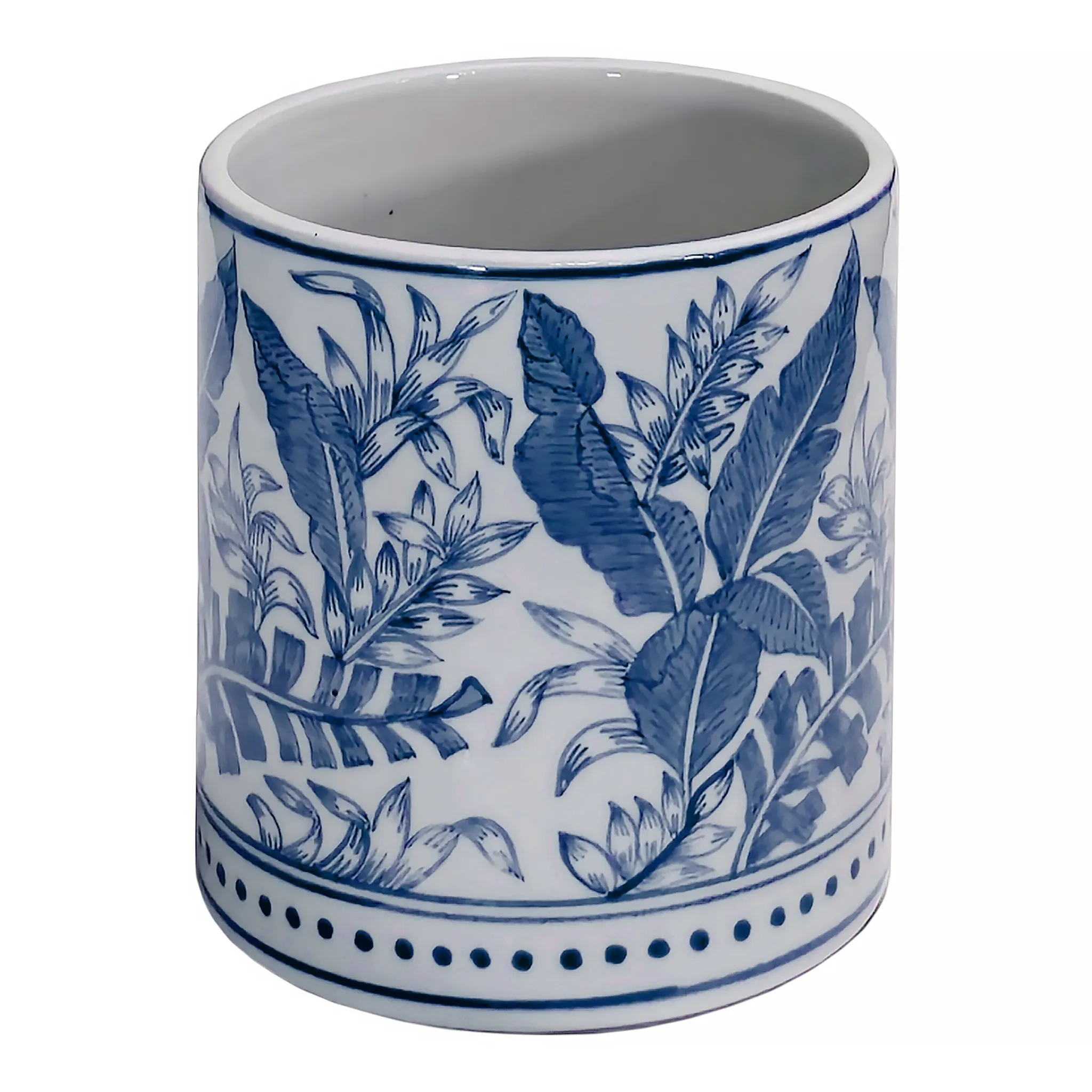 Tropical Leaves Tissue Box, Blue 3 Tropical Leaves Tissue Box, Blue