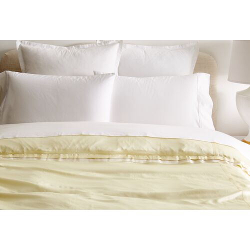 Organza Duvet, Lemon/White