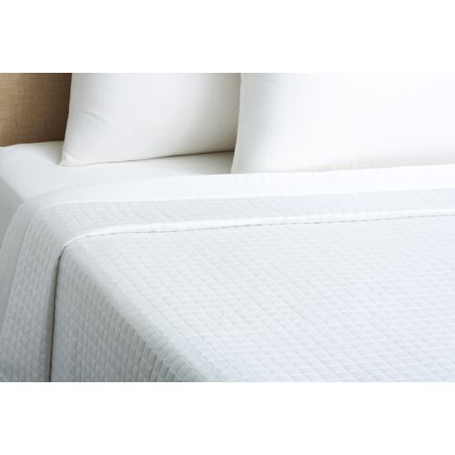 Cotton Quilted Coverlet , White