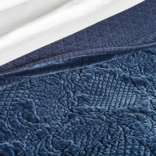 Marseille Coverlet, Navy 3 Marseille Coverlet, Navy