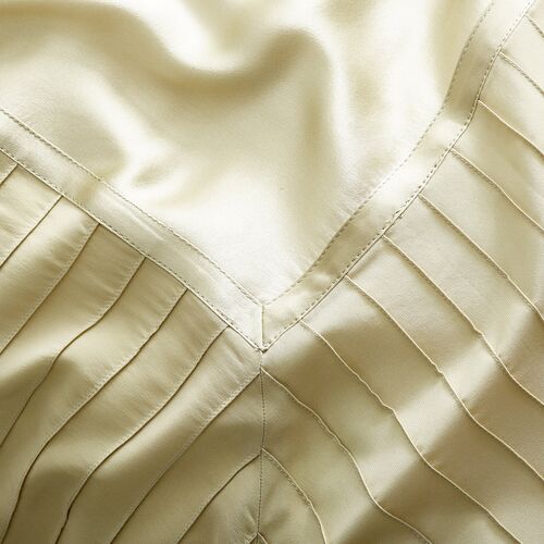French Pleat Silk Duvet Cover, Sage 2 French Pleat Silk Duvet Cover, Sage