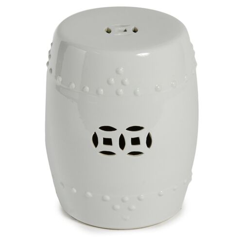 Kelly Garden Stool, White 1 Kelly Garden Stool, White