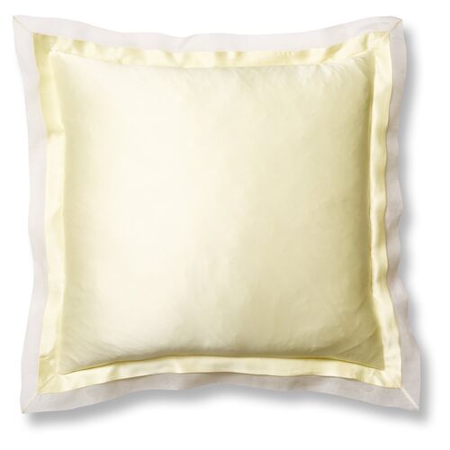 Organza Euro Sham, Lemon/White