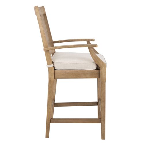 S/2 Paxton Outdoor Counter Stools, Natural/White 7 S/2 Paxton Outdoor Counter Stools, Natural/White