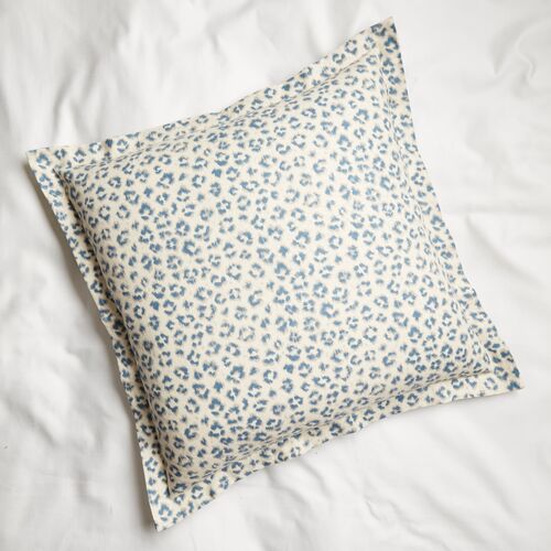 Carrie Leopard Euro Sham, Blue 1 Carrie Leopard Euro Sham, Blue