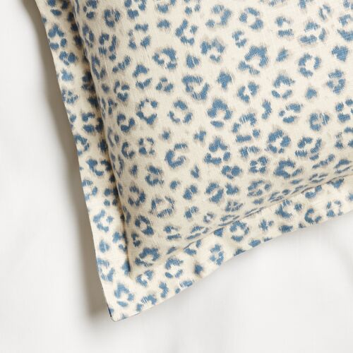 Carrie Leopard Euro Sham, Blue 3 Carrie Leopard Euro Sham, Blue