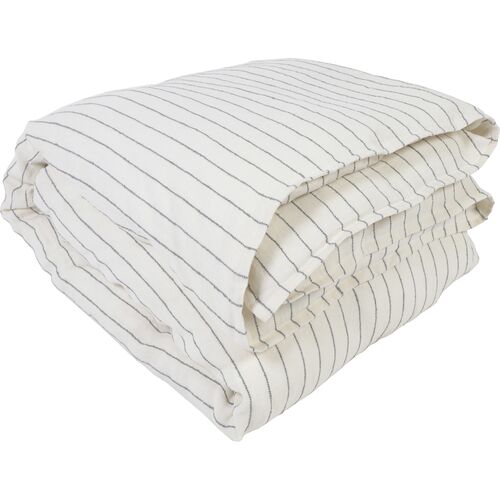Blake Duvet Cover, Cream/Gray