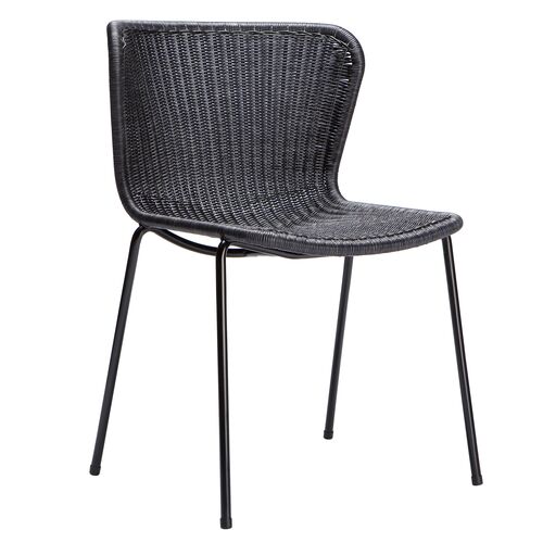 Caden Rattan Dining Chair, Charcoal