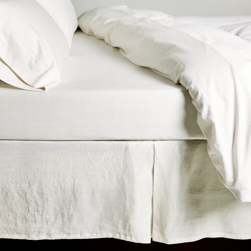 Pleated Bed Skirt, White