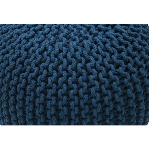 Kelli Knitted Pouf, Navy 3 Kelli Knitted Pouf, Navy