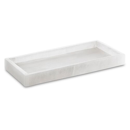 Alabaster Tray, White