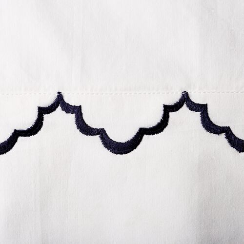 Francesa Scalloped Sheet Set, Navy 2 Francesa Scalloped Sheet Set, Navy