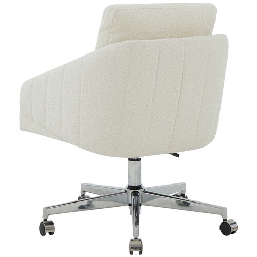 Ginevra Adjustable Desk Chair, Ivory/Silver 5 Ginevra Adjustable Desk Chair, Ivory/Silver