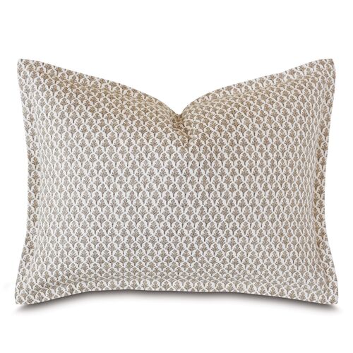 Brentwood Emblem Print Standard Sham, Taupe/White 1 Brentwood Emblem Print Standard Sham, Taupe/White