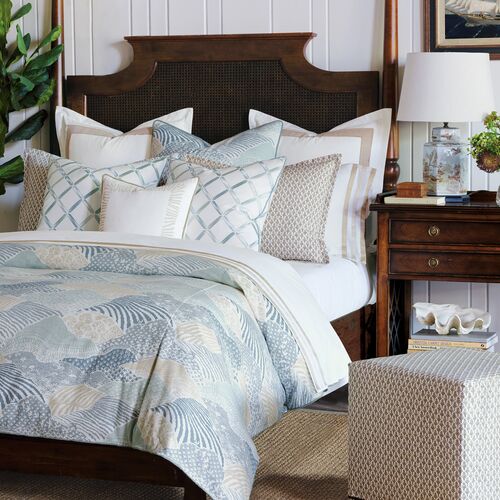 Brentwood Emblem Print Standard Sham, Taupe/White 4 Brentwood Emblem Print Standard Sham, Taupe/White
