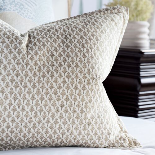 Brentwood Emblem Print Standard Sham, Taupe/White 6 Brentwood Emblem Print Standard Sham, Taupe/White
