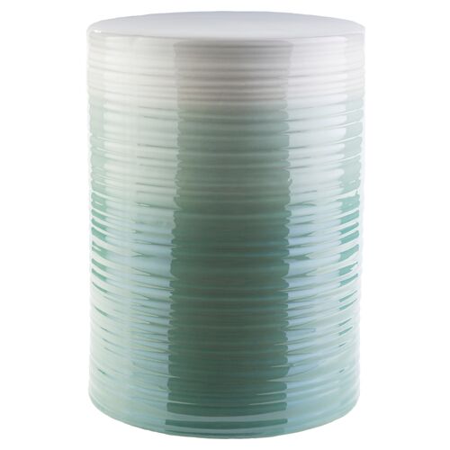 Waverly Ceramic Garden Stool, Seafoam Ombre 1 Waverly Ceramic Garden Stool, Seafoam Ombre
