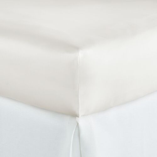 Boutique Percale Fitted Sheet, Ivory 1 Boutique Percale Fitted Sheet, Ivory
