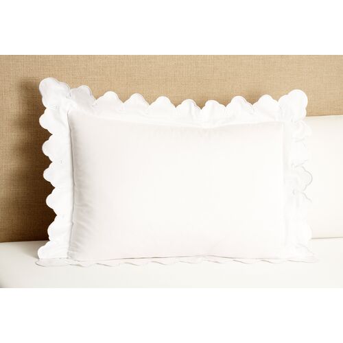 Scalloped Standard Sham, White