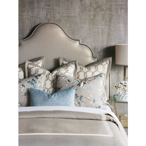 Claire Speckled Sham, White/Indigo 3 Claire Speckled Sham, White/Indigo