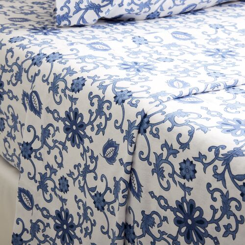 Paisley Flannel Sheet Set, Blue 4 Paisley Flannel Sheet Set, Blue