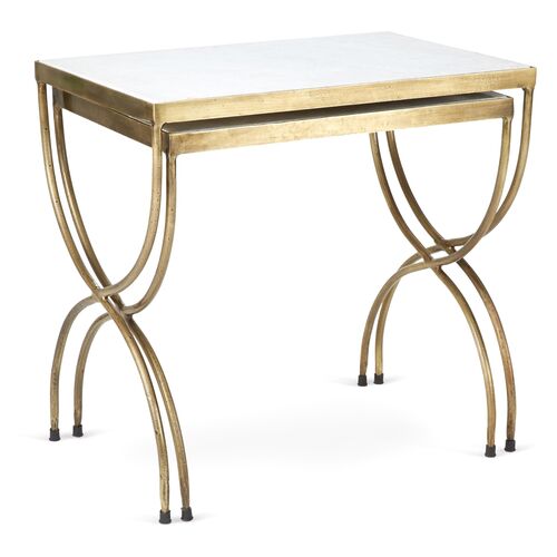 Asst. of 2 Andrews Nesting Tables, Brass