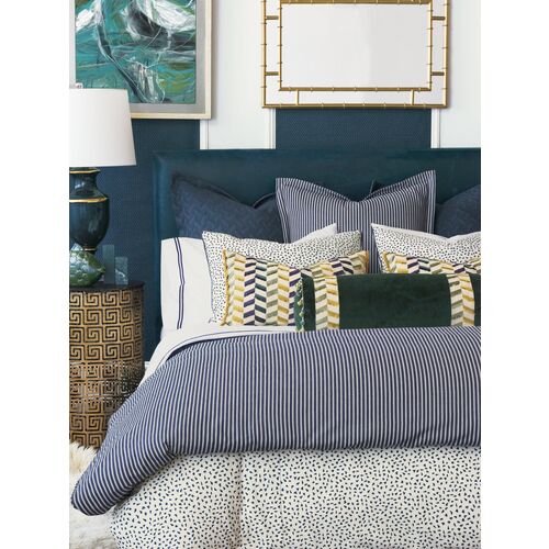 Claire Chevron Sham, Blue 4 Claire Chevron Sham, Blue