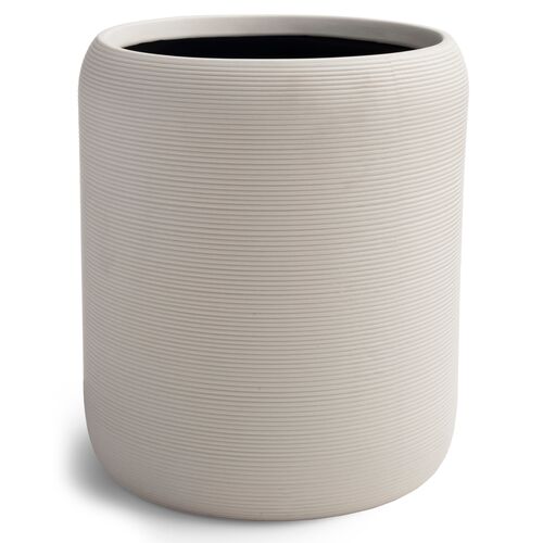 Fillmore Wastebasket, Ivory/Black 1 Fillmore Wastebasket, Ivory/Black