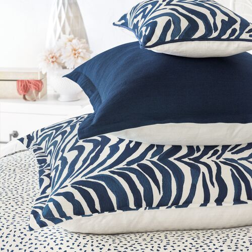 Breeze Linen Sham, Indigo 4 Breeze Linen Sham, Indigo