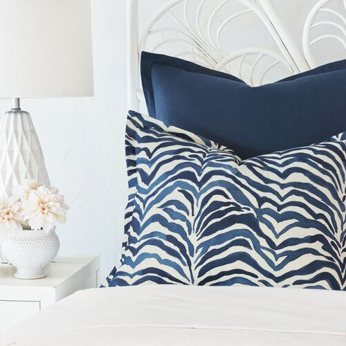 Breeze Linen Sham, Indigo 5 Breeze Linen Sham, Indigo