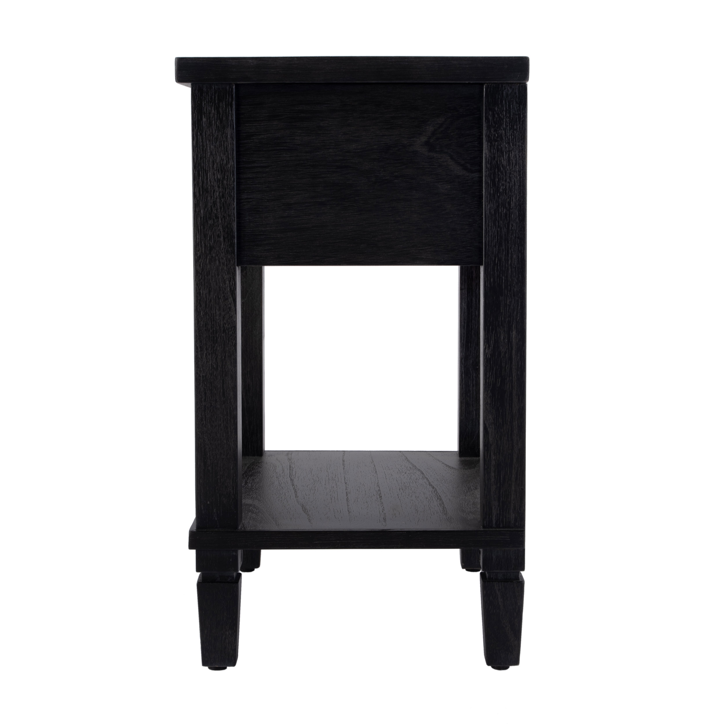 Myrtle Cane 1-Drawer Nightstand, Washed Black 5 Myrtle Cane 1-Drawer Nightstand, Washed Black