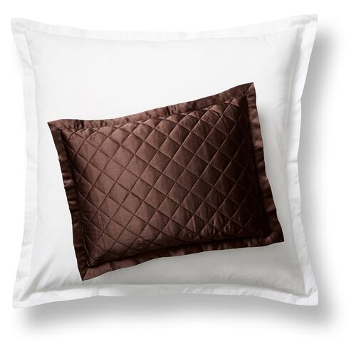 Quilted Boudoir Sham, Chocolate