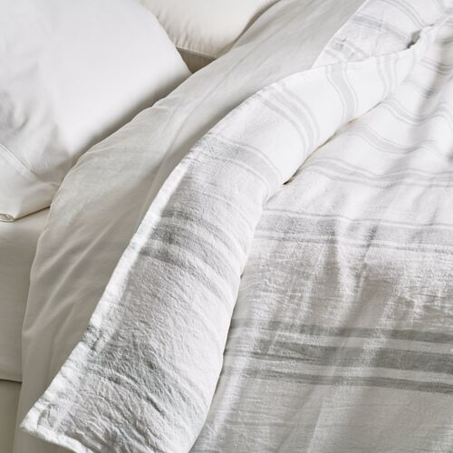 Jackson Duvet, White/Ocean