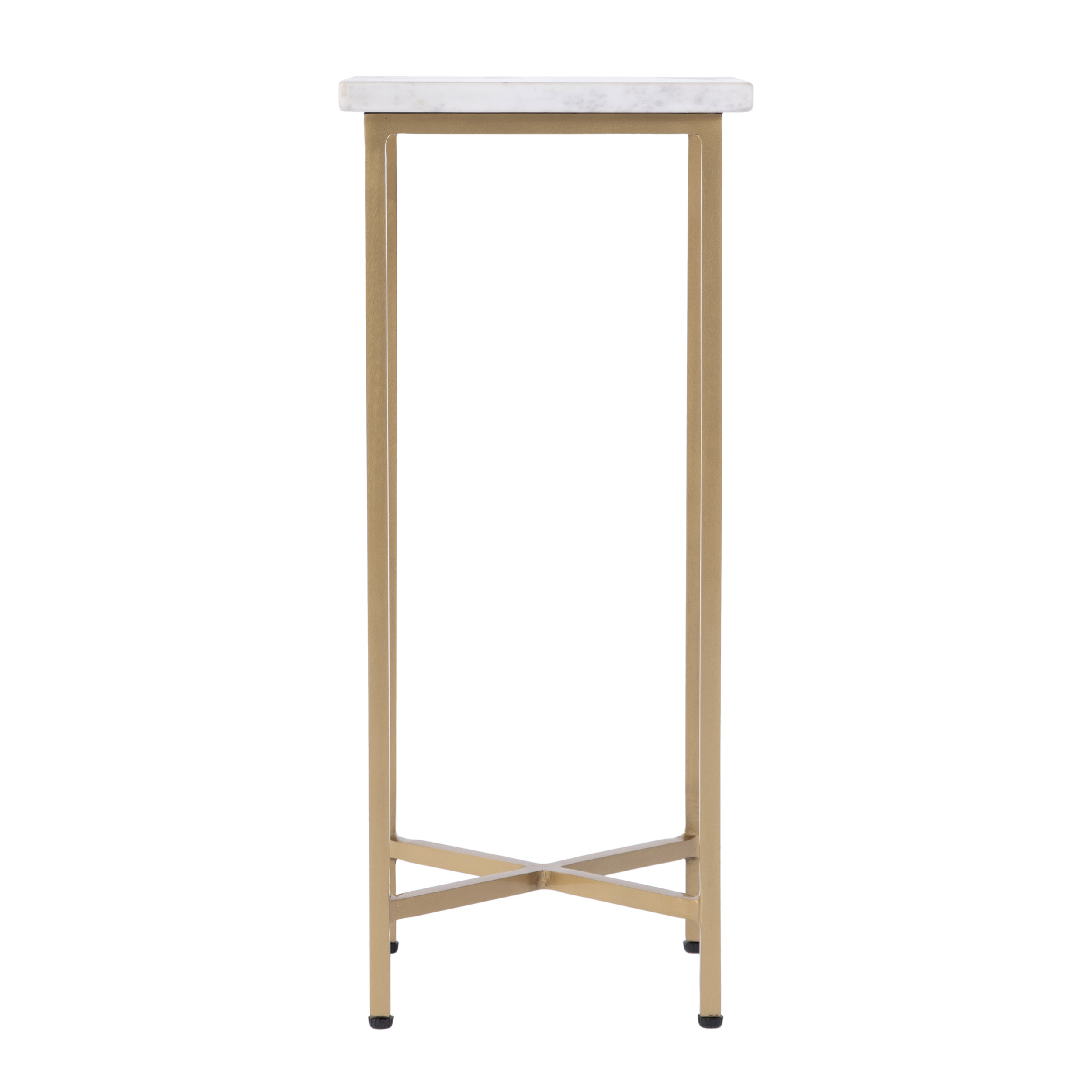Indigo Square Marble Top End Table, White/Antique Gold 3 Indigo Square Marble Top End Table, White/Antique Gold