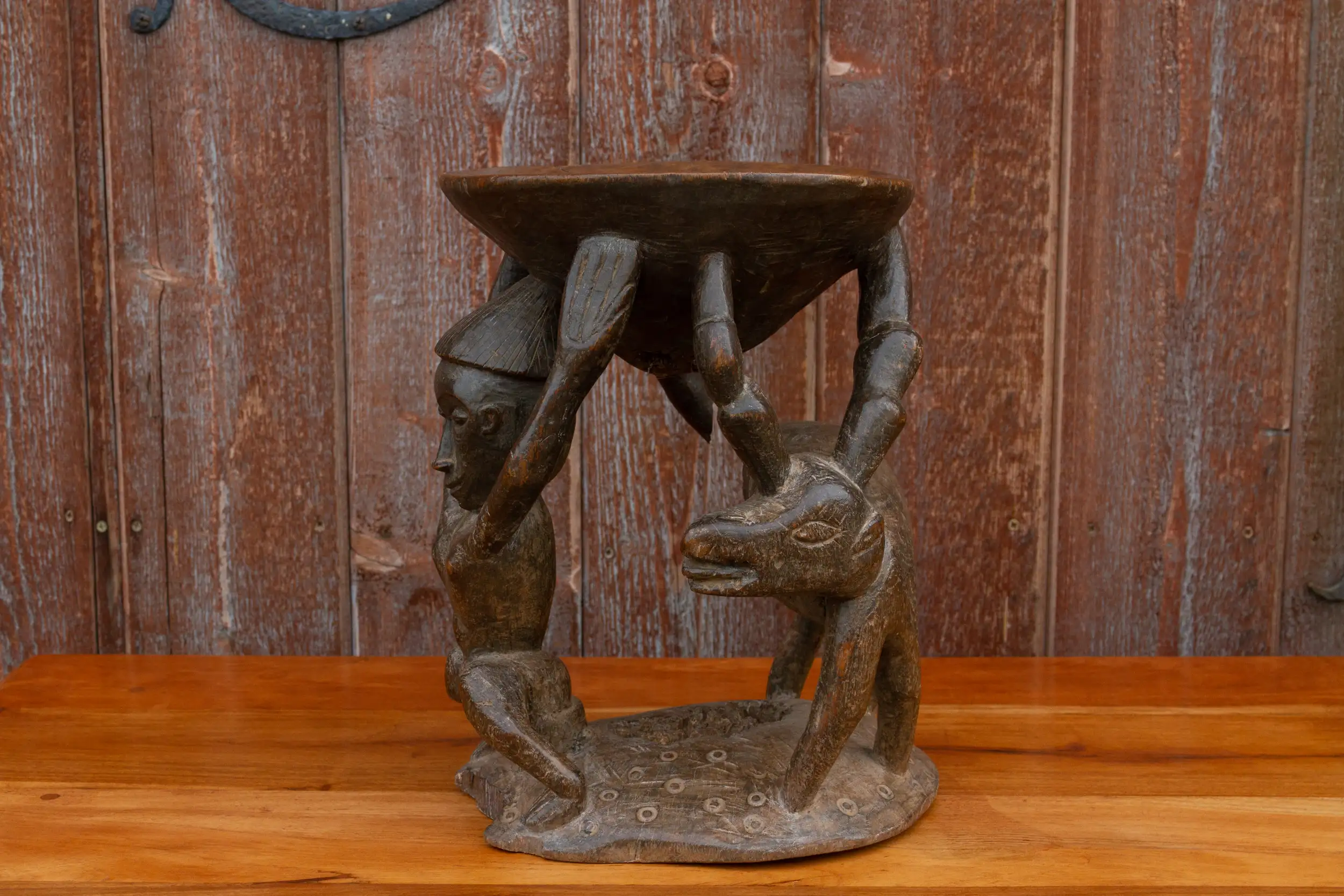 Tribal African Carved Stool 4 Tribal African Carved Stool