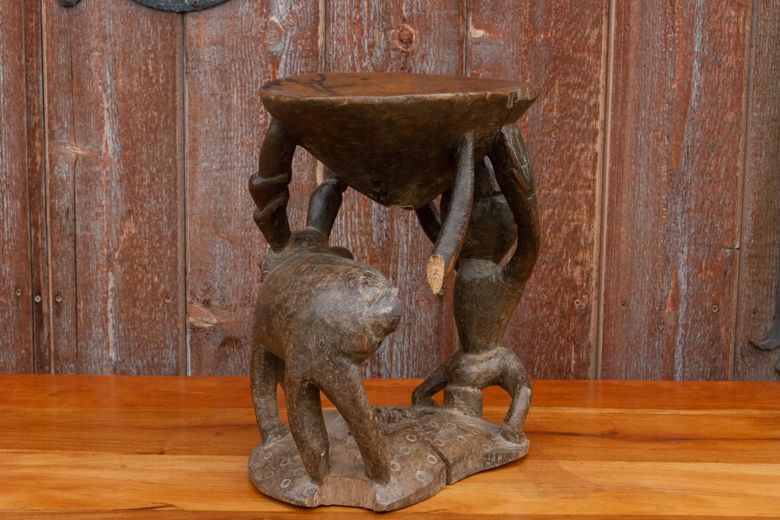 Tribal African Carved Stool 5 Tribal African Carved Stool