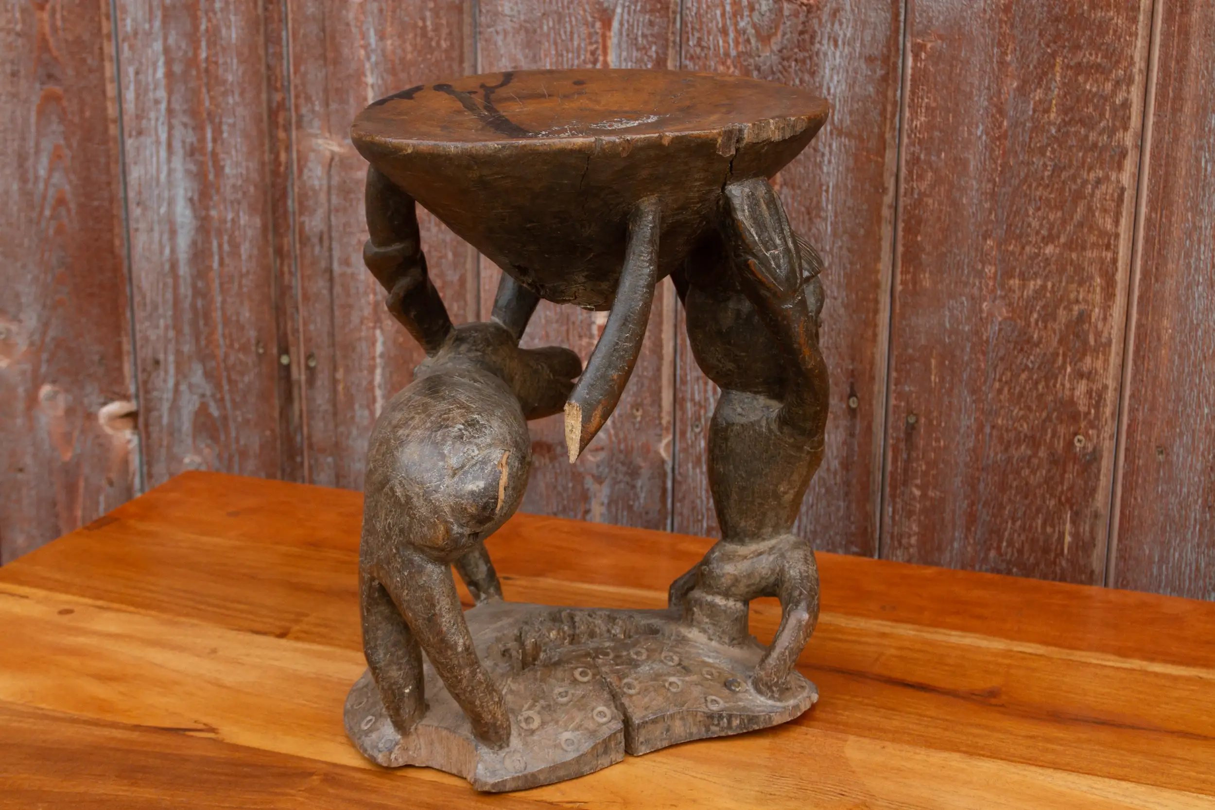 Tribal African Carved Stool 6 Tribal African Carved Stool