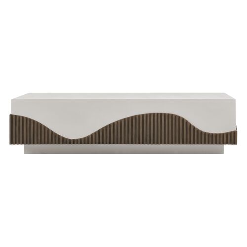 Nolene Outdoor Coffee Table, Brown/White 2 Nolene Outdoor Coffee Table, Brown/White