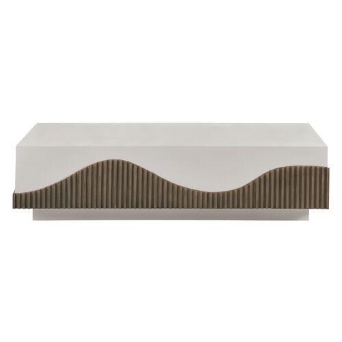 Nolene Outdoor Coffee Table, Brown/White 3 Nolene Outdoor Coffee Table, Brown/White