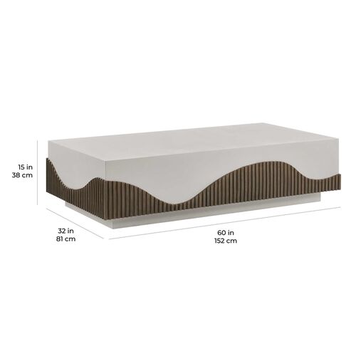 Nolene Outdoor Coffee Table, Brown/White 7 Nolene Outdoor Coffee Table, Brown/White