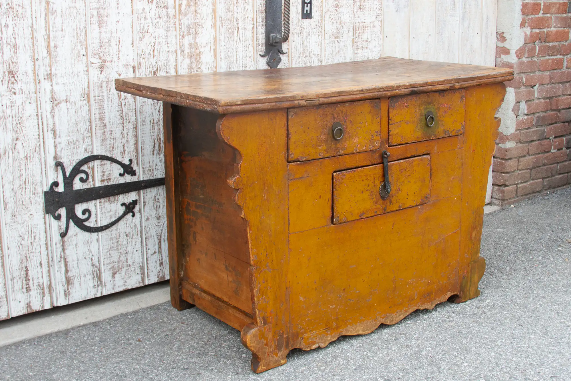 Antique Ming Style Yellow Money Chest 8 Antique Ming Style Yellow Money Chest