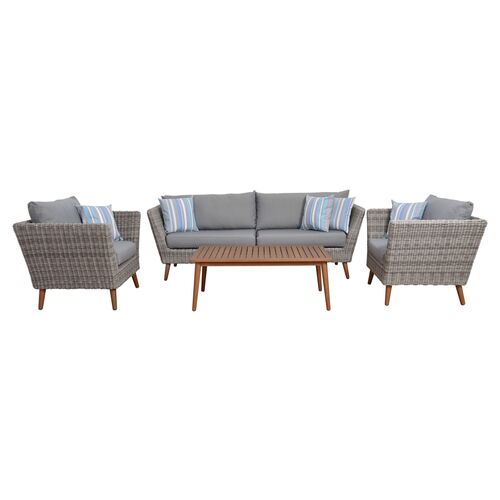 4-Pc Amazonia Barcelona Set, Gray 1 4-Pc Amazonia Barcelona Set, Gray