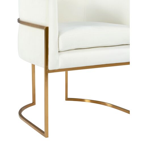 Giselle Side Chair, Cream Velvet 4 Giselle Side Chair, Cream Velvet