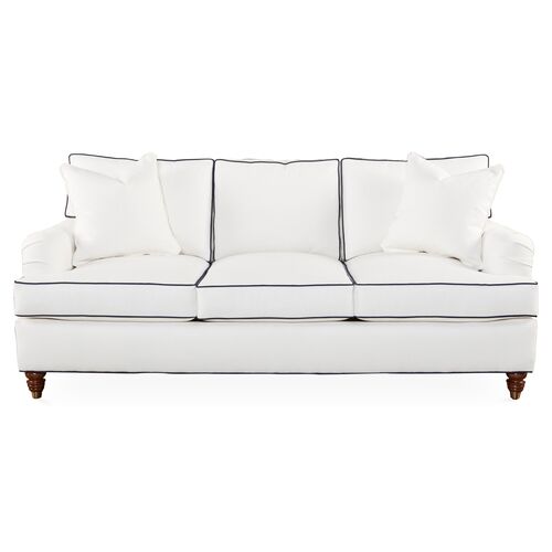 Kate Queen Sleeper Sofa, White Crypton