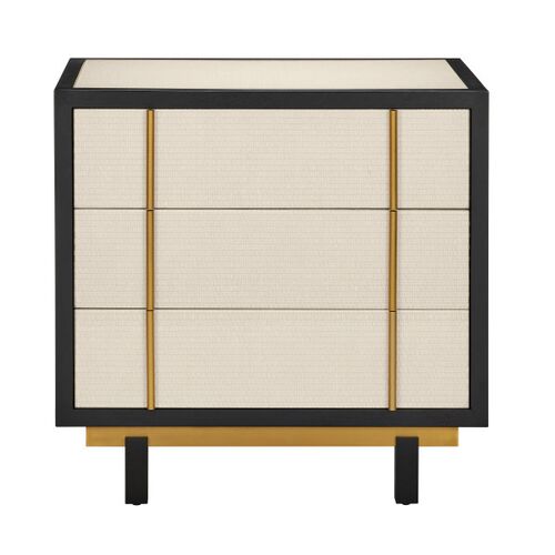 Deanna Raffia Nightstand, Ivory/Black 5 Deanna Raffia Nightstand, Ivory/Black