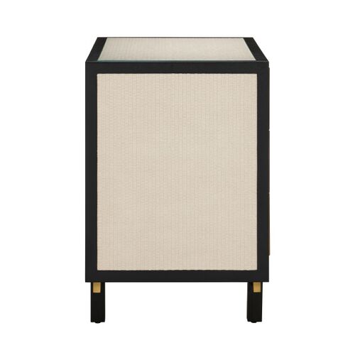 Deanna Raffia Nightstand, Ivory/Black 6 Deanna Raffia Nightstand, Ivory/Black
